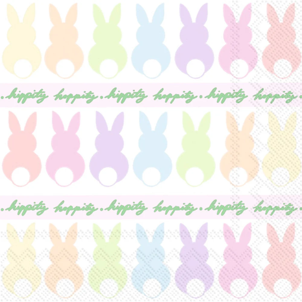 Bunnies In A Row Cocktail Napkin