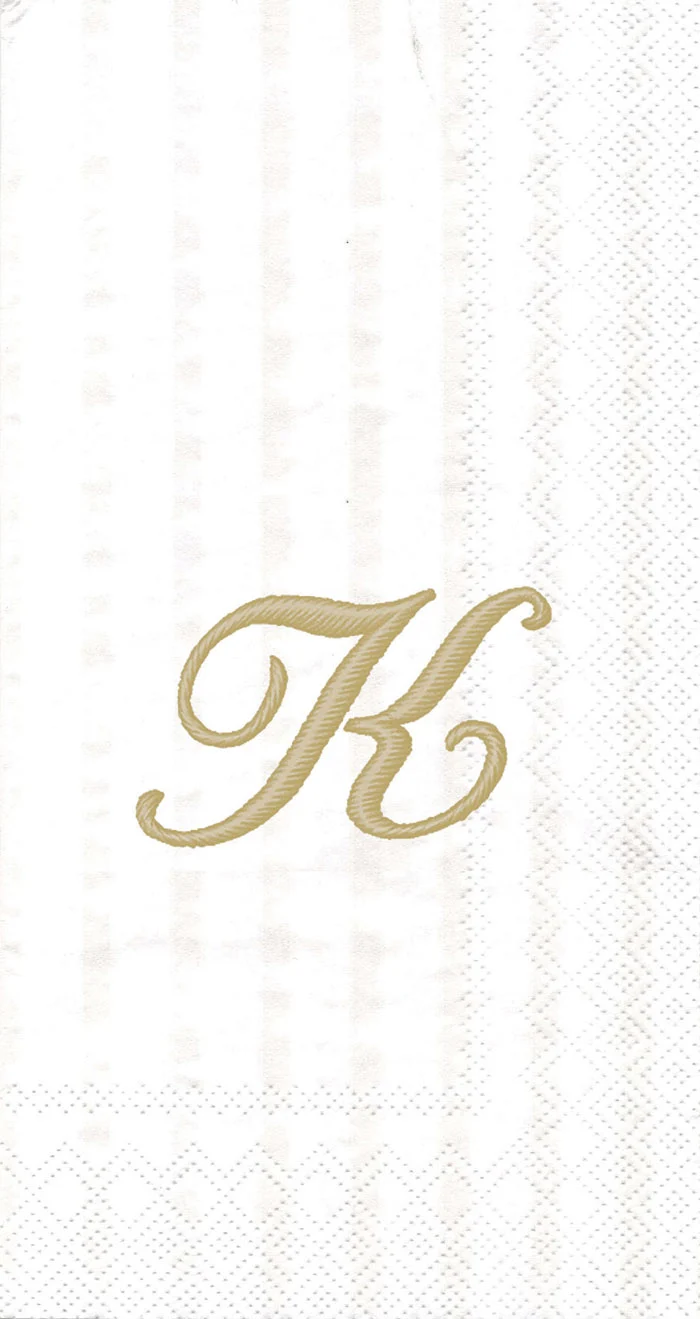 Stripes Again Guest Towel Monogram K Cream