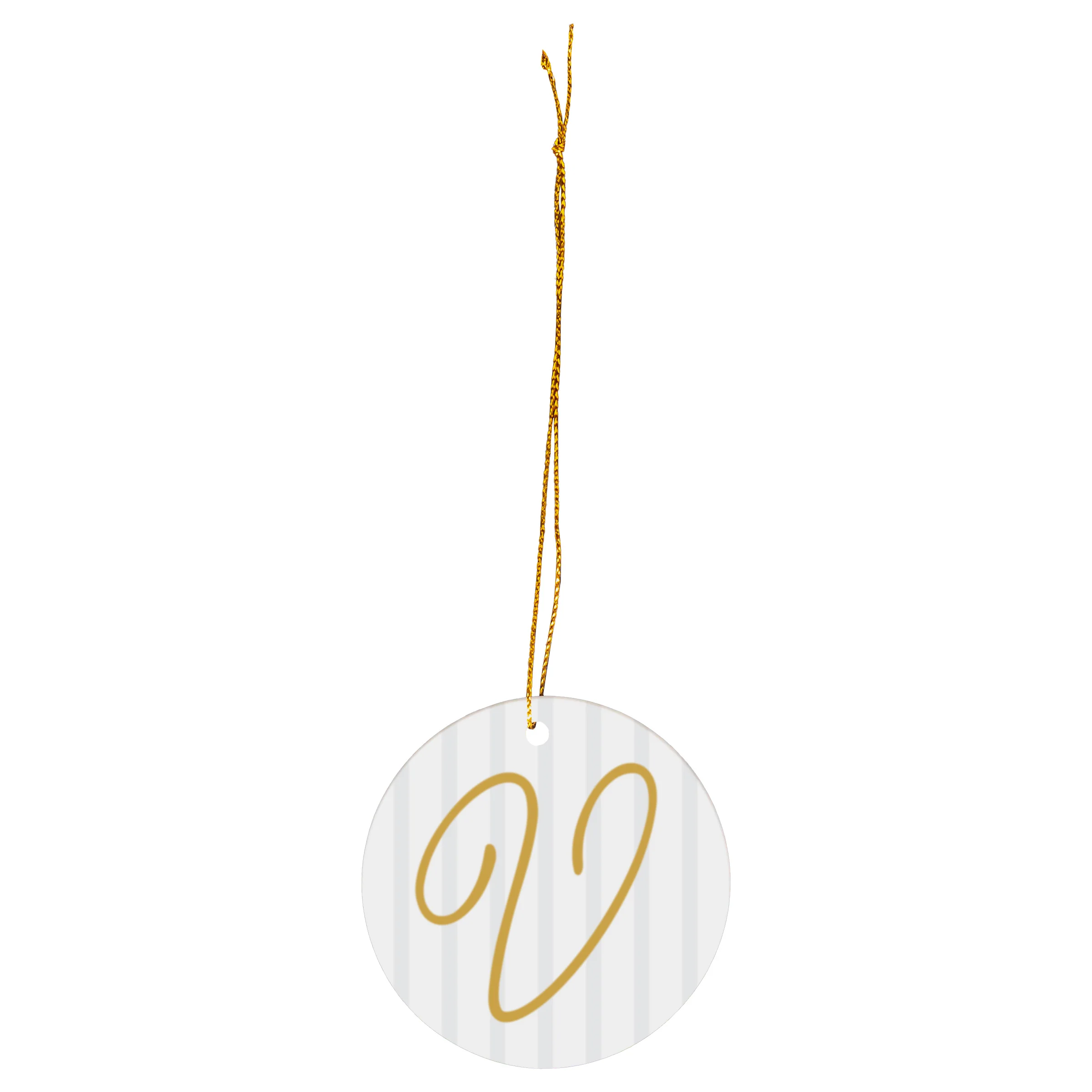 Chic Monogram V Ornament